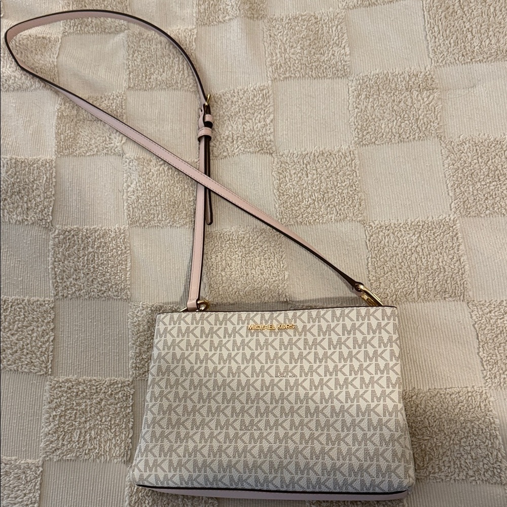 NWOT MK Monogram Cream Crossbody Bag